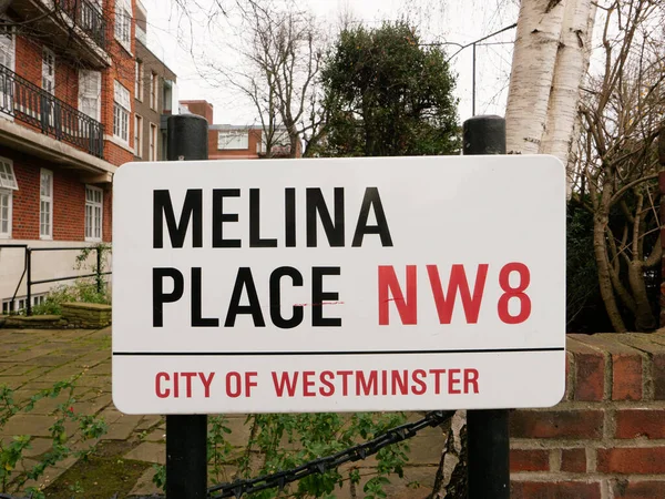 London Melina Place Name Sign City Westminster London Immagini Stock Royalty Free