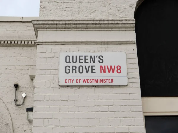 London Queens Grove Name Sign City Westminster London Fotografia Stock