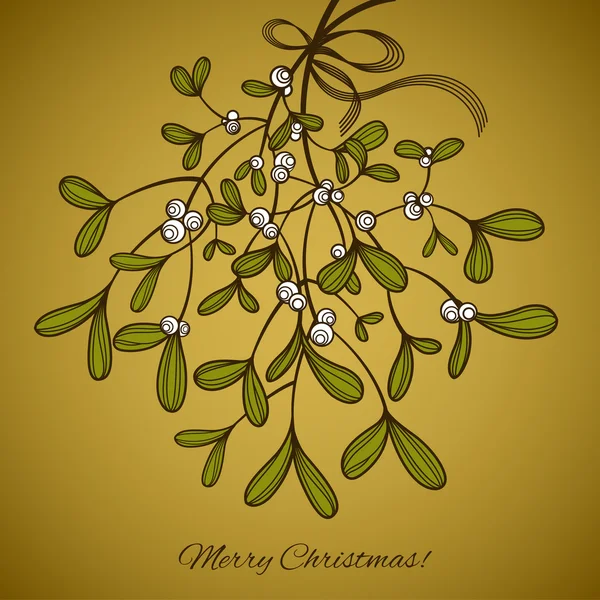 Card with mistletoe — Stock Vector