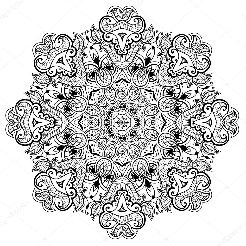 Ornamental round lace pattern is like mandala_1
