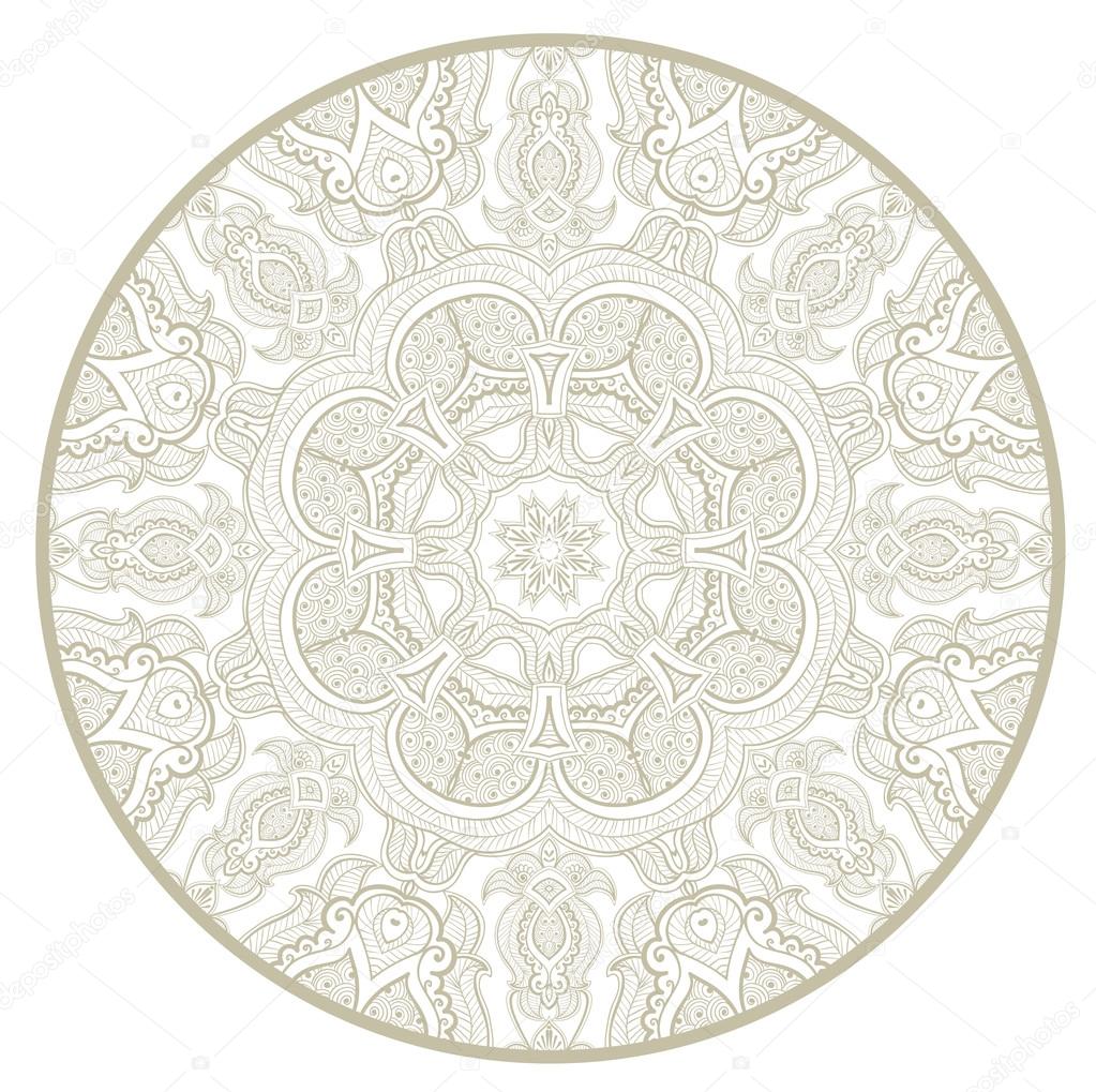 Ornamental round lace pattern like mandala_1