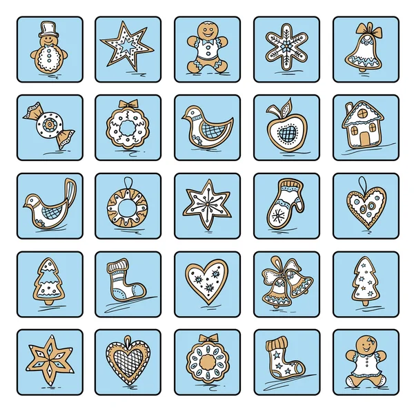 Set of Christmas icons — Stock Vector