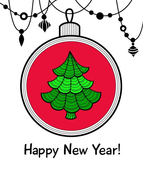 Boule de Noël avec décoration — Image vectorielle