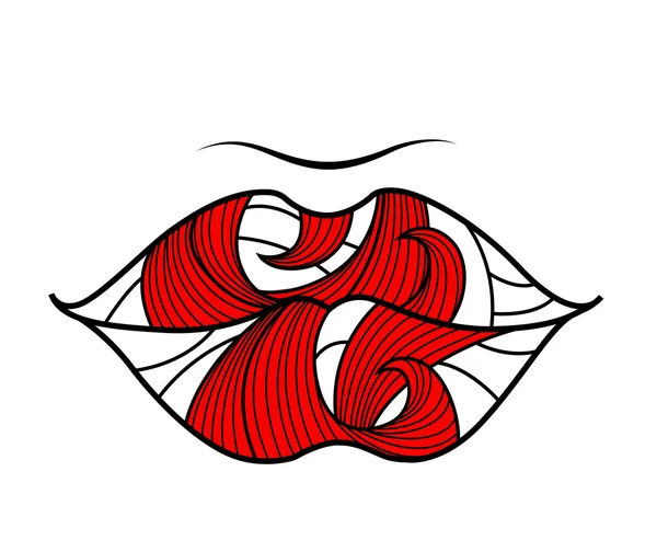 Banner mit Lippen — Stockvektor