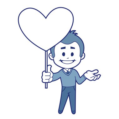 gülen çocuk witn kırmızı kalp