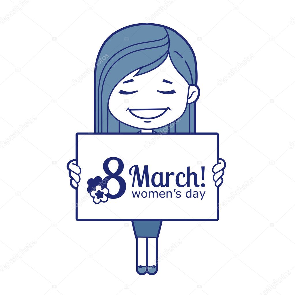 Woman congratulates March 8