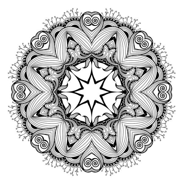 Patrón de encaje redondo ornamental es como mandala — Archivo Imágenes Vectoriales