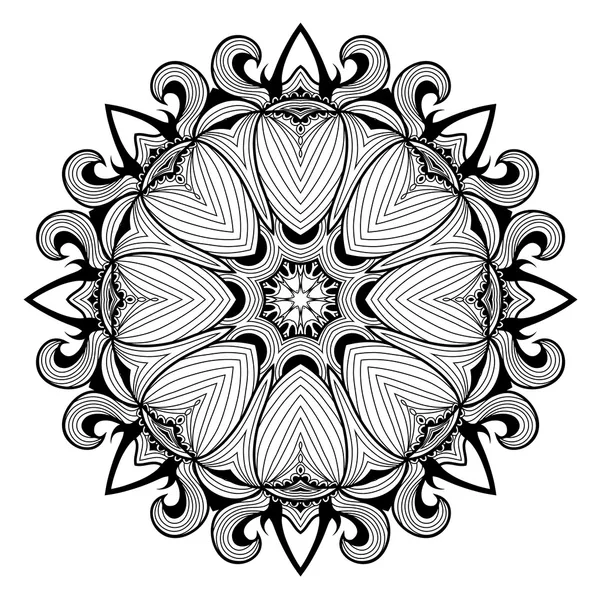 Patrón de encaje redondo ornamental es como mandala — Archivo Imágenes Vectoriales