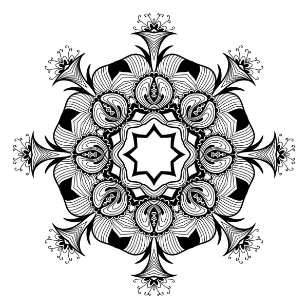 Patrón de encaje redondo ornamental es como mandala — Archivo Imágenes Vectoriales