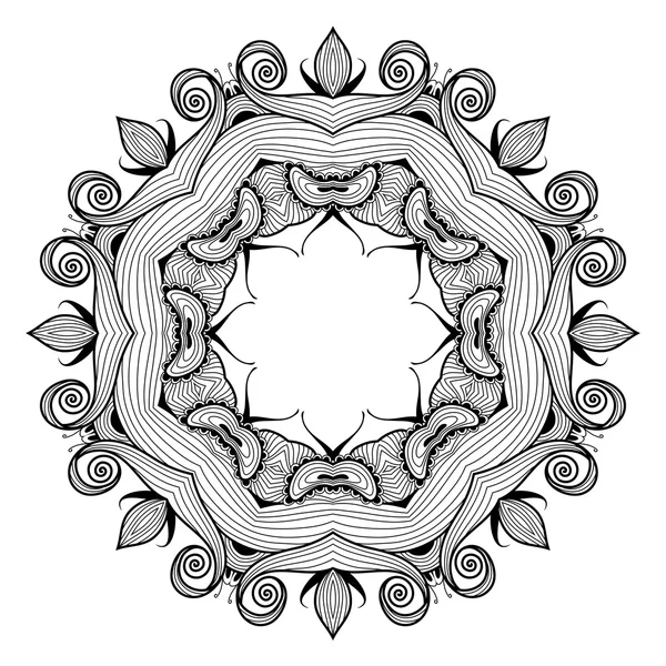 Украшенный кружевной узор похож на мандалу — стоковый вектор