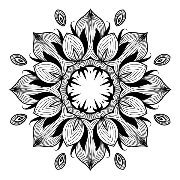 Patrón de encaje redondo ornamental es como mandala — Archivo Imágenes Vectoriales