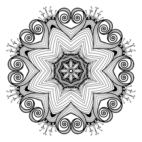 Декоративний круглий мереживний візерунок як мандала — стоковий вектор