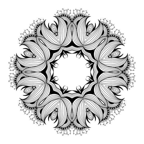 Patrón de encaje redondo ornamental es como mandala — Vector de stock