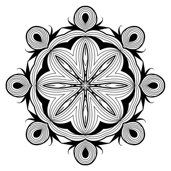 Patrón de encaje redondo ornamental es como mandala — Archivo Imágenes Vectoriales