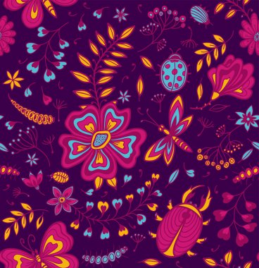 çiçekler ve kelebekler ile sorunsuz doku