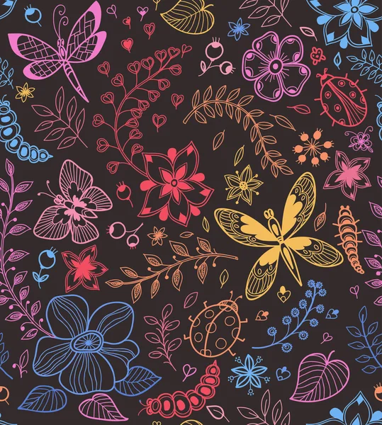çiçekler ve kelebekler ile sorunsuz doku
