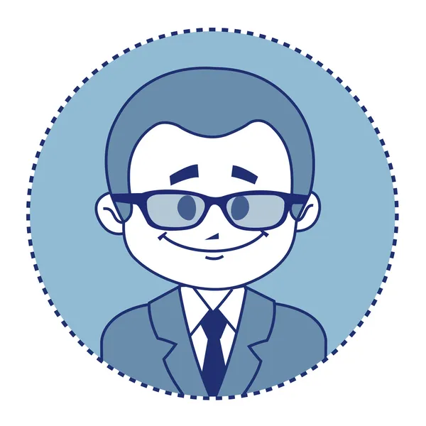 Personaje sonriendo theacher en traje — Vector de stock