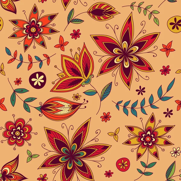 Texture sans couture avec fleurs — Image vectorielle