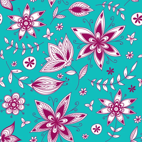 Textura sin costuras con flores — Vector de stock