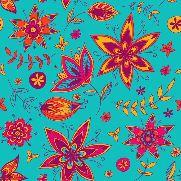 Textura sin costuras con flores — Vector de stock