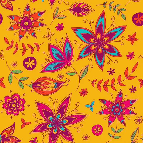 Textura sin costuras con flores — Vector de stock