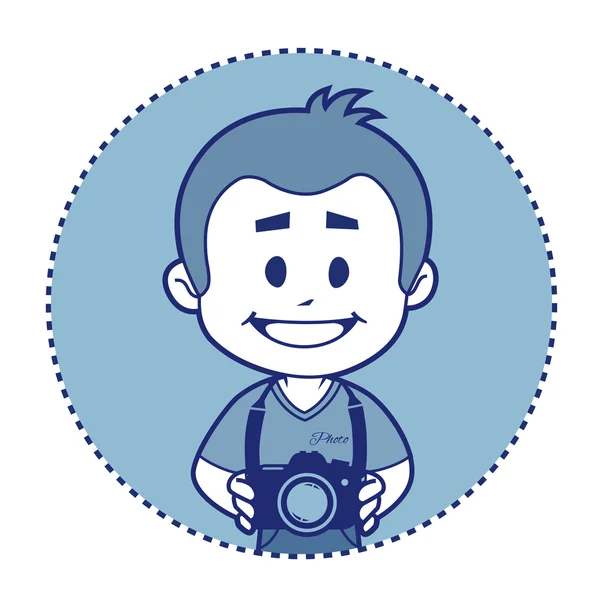 Smile photographer with camera — Stock Vector