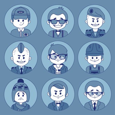 Set icons with characters . Different professions clipart