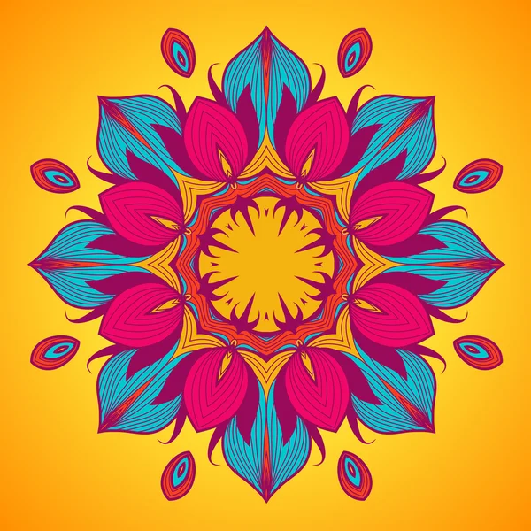 Patrón de encaje redondo ornamental es como mandala — Vector de stock