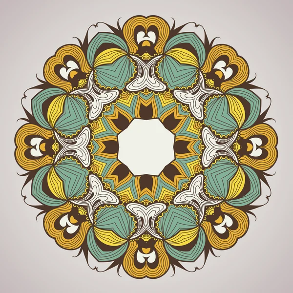 Patrón de encaje redondo ornamental es como mandala — Archivo Imágenes Vectoriales