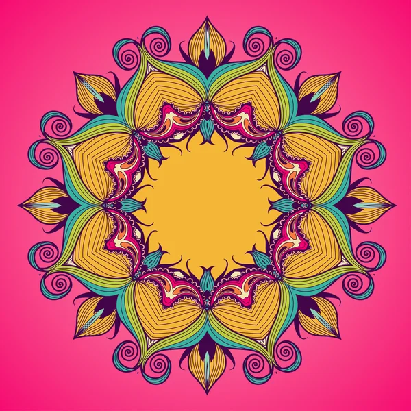 Patrón de encaje redondo ornamental es como mandala — Archivo Imágenes Vectoriales