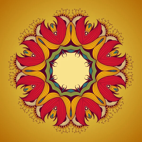 Patrón de encaje redondo ornamental es como mandala — Archivo Imágenes Vectoriales