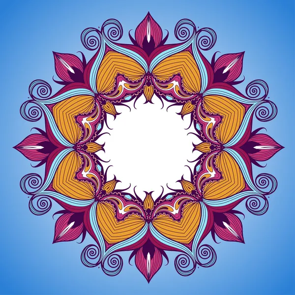 Patrón de encaje redondo ornamental es como mandala — Archivo Imágenes Vectoriales