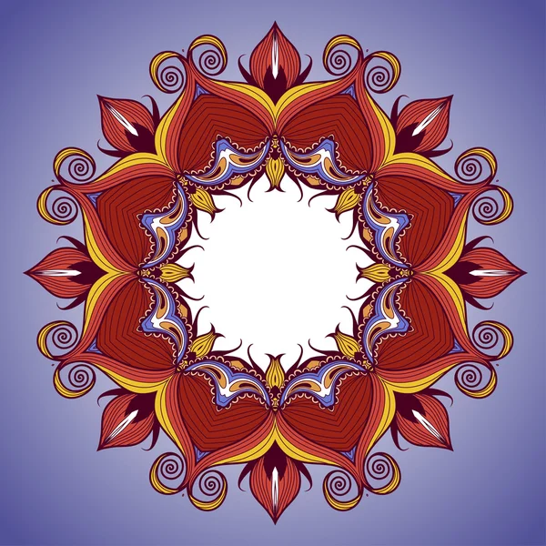 Patrón de encaje redondo ornamental es como mandala — Vector de stock