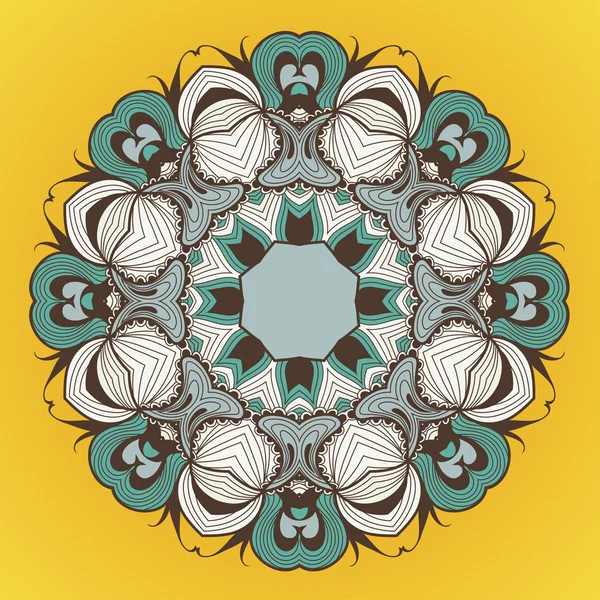 Ornamentales rundes Spitzenmuster ist wie Mandala — Stockvektor