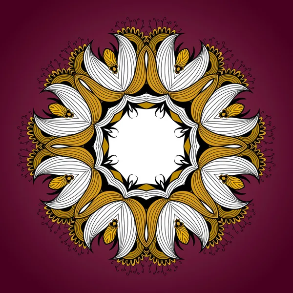 Patrón de encaje redondo ornamental es como mandala — Vector de stock