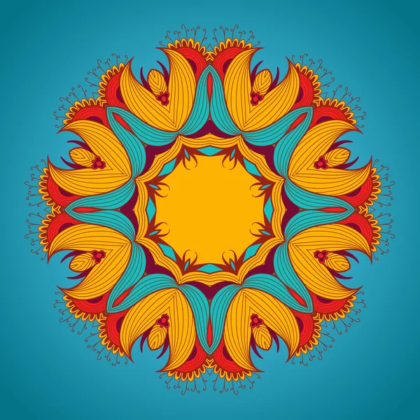 Decoratieve ronde kantpatroon is als mandala — Stockvector