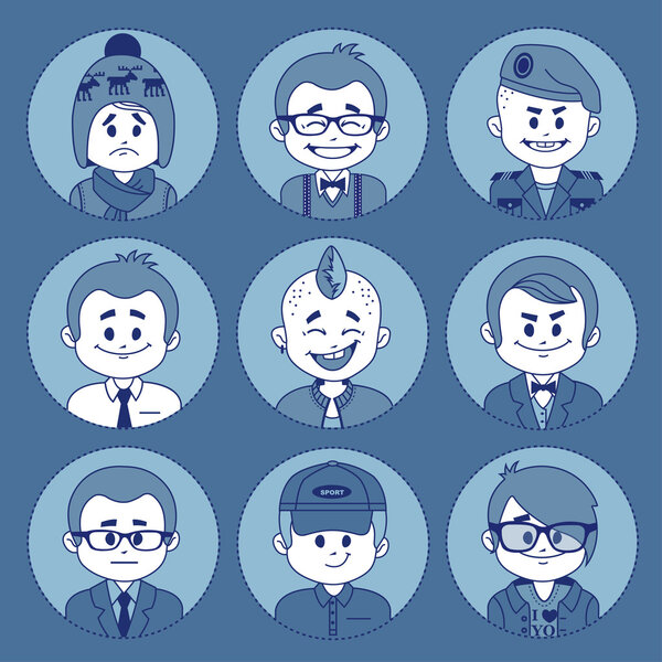 Set icons with characters. Разные профессии
