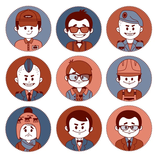 Establecer iconos con caracteres. Diferentes profesiones  . — Vector de stock