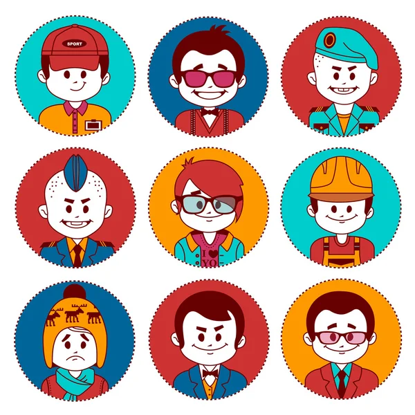 Establecer iconos con caracteres. Diferentes profesiones  . — Vector de stock