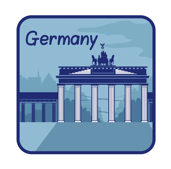 Illustration with Brandenburg Gate in Berlin — Stock Vector