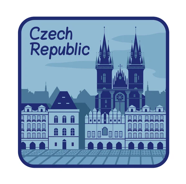 Illustratie met kathedraal in Tsjechische Republiek — Stockvector