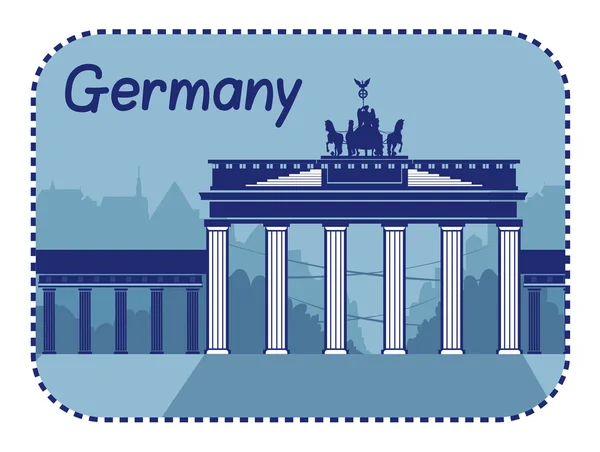 Illustratie met Brandenburger Tor in Berlijn — Stockvector