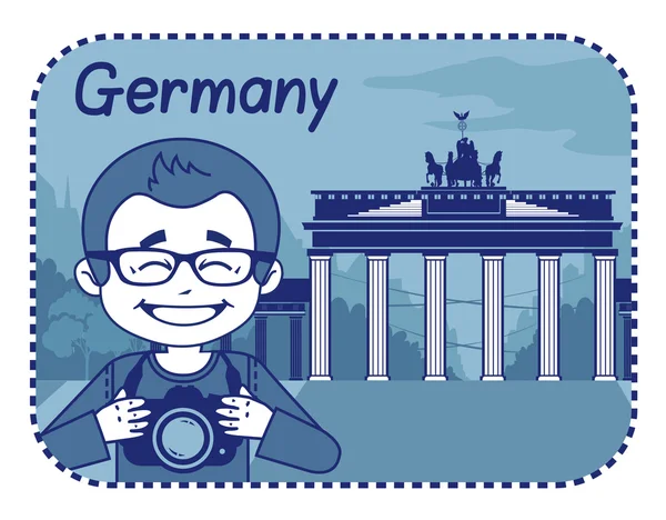 Illustration with Brandenburg Gate in Berlin — Stock Vector