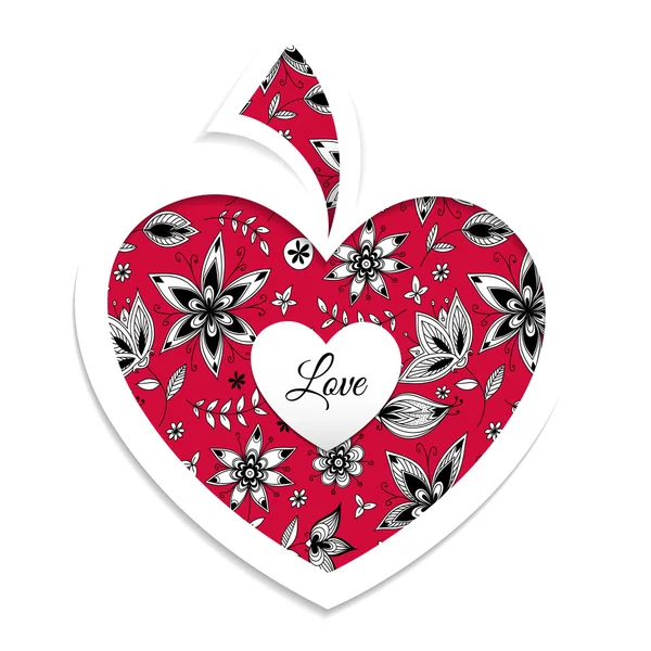 Valentines day card with heart — Stock Vector