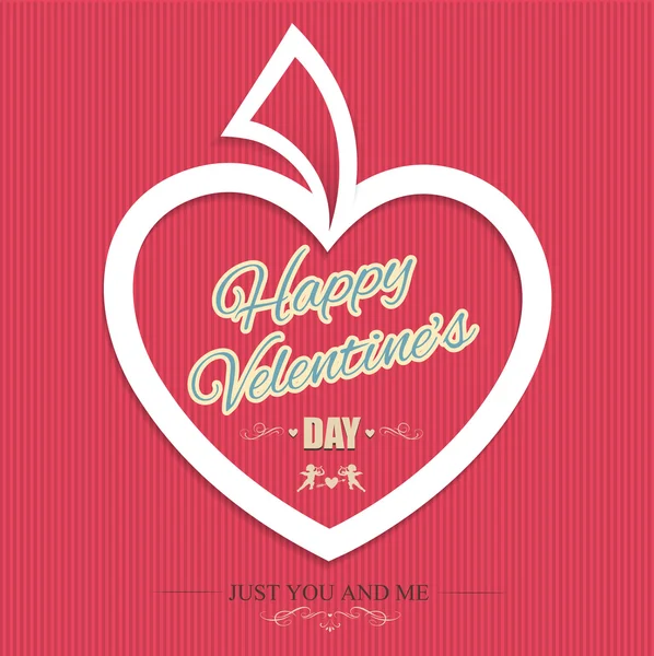День Святого Валентина листівка з серцем — стоковий вектор
