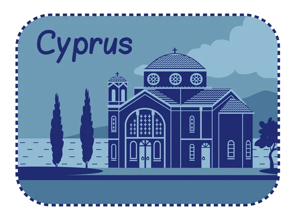 Illustration with Agios Georgios church in Cyprus — Stock Vector