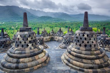 Borobudur buddist Tapınağı yogyakarta. Java, Endonezya