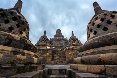 Borobudur buddist Tapınağı yogyakarta. Java, Endonezya
