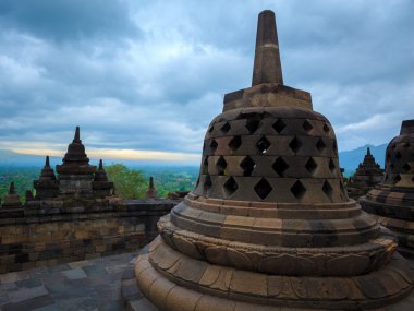 Borobudur buddist Tapınağı yogyakarta. Java, Endonezya