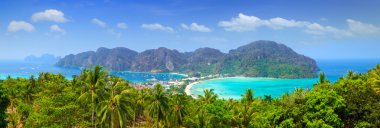 phi phi Island, krabi, Tayland Güney Panoraması.